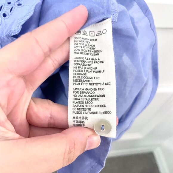 Cleobella Alma Embroidered Pointelle Mini Dress Sky Purple Size M - Picture 4 of 6